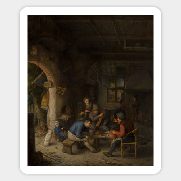 Peasants at an Inn by Adriaen van Ostade Sticker by Classic Art Stall